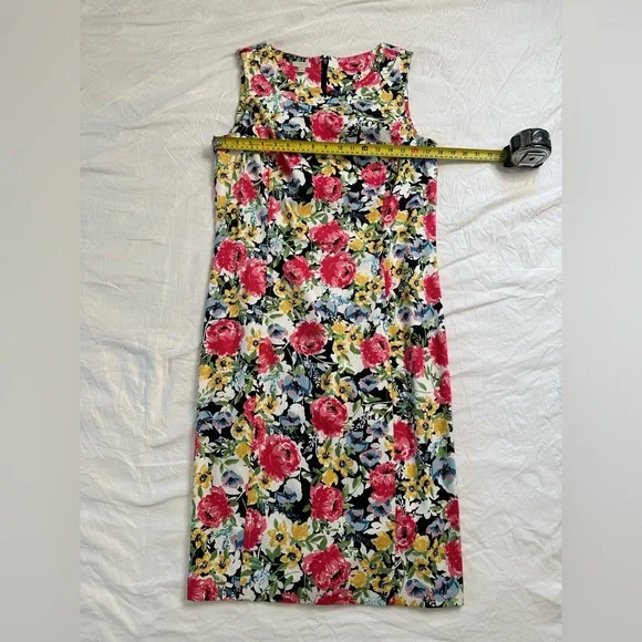 Talbots Size 12 Sleeveless Sheath Dress – Bold Floral Print, Cotton Blend - Picture 9 of 11